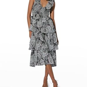 Chic Paisley Ruffle Dress